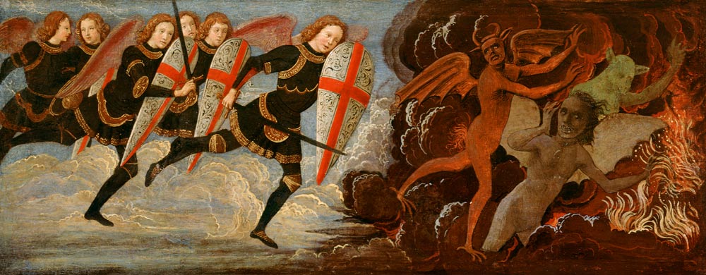 St. Michael and the Angels at War with the Devil à Ghirlandaio Domenico  (alias Domenico Tommaso Bigordi)