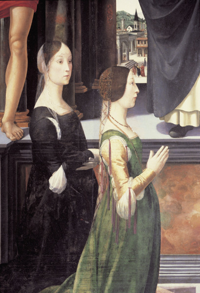Altar Rimini, Two Women à Ghirlandaio Domenico  (alias Domenico Tommaso Bigordi)