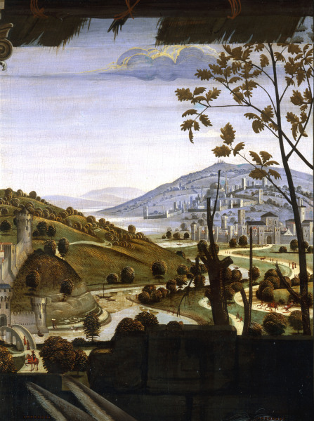 Adorat.o.th.Shep.,Landsc. à Ghirlandaio Domenico  (alias Domenico Tommaso Bigordi)