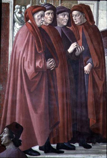 The Annunciation to St. Zaccharia (fresco) (detail) à Ghirlandaio Domenico  (alias Domenico Tommaso Bigordi)