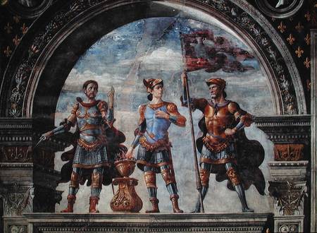 Brutus, Mucius Scaevola and Furio Camillo, detail from the fresco in the Sala dei Gigli à Ghirlandaio Domenico  (alias Domenico Tommaso Bigordi)