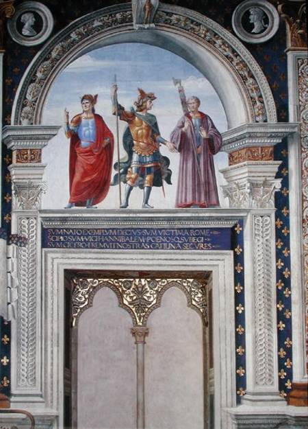 Decio Mure, Scipio (c.235-183 BC) and Cicero (106-43 BC) detail from the fresco in the Sala dei Gigl à Ghirlandaio Domenico  (alias Domenico Tommaso Bigordi)