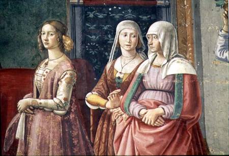 Florentine Ladies, from the Birth of St. John the Baptist à Ghirlandaio Domenico  (alias Domenico Tommaso Bigordi)