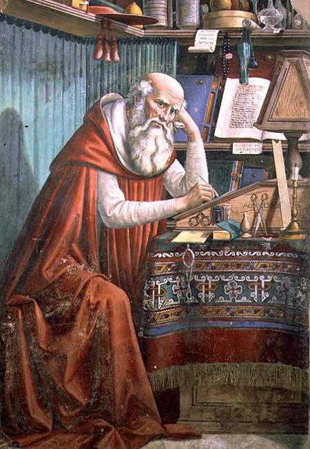 St. Jerome in his Study à Ghirlandaio Domenico  (alias Domenico Tommaso Bigordi)