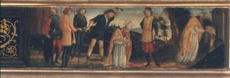 The Martyrdom of St. Denis (Dionysius) of Paris, section of predella panel depicting scenes from the à Ghirlandaio Domenico  (alias Domenico Tommaso Bigordi)