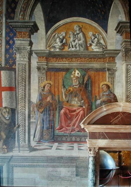 Saints Zenobius, Stephen and Lawrence, detail from the fresco in the Sala dei Gigli à Ghirlandaio Domenico  (alias Domenico Tommaso Bigordi)