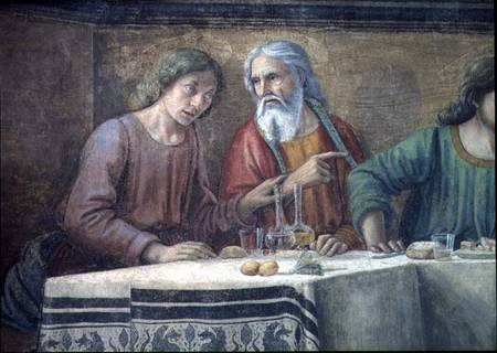 The Last Supper, detail of two disciples, from the Refectory of the monastery à Ghirlandaio Domenico  (alias Domenico Tommaso Bigordi)