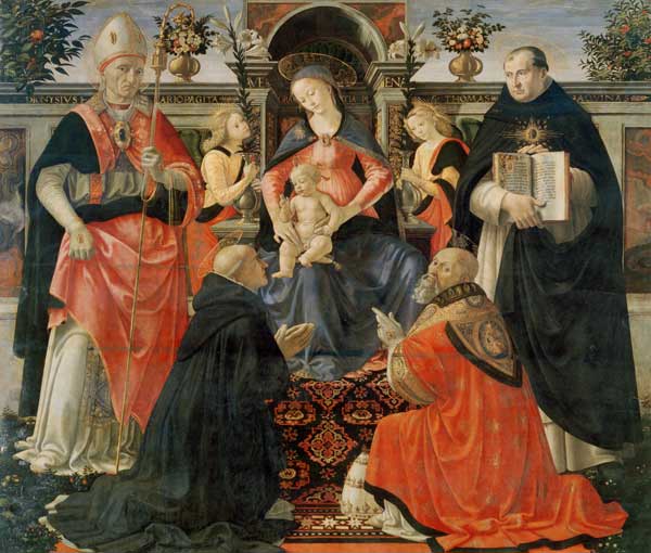 Enthroned Madonna & Saints à Ghirlandaio Domenico  (alias Domenico Tommaso Bigordi)