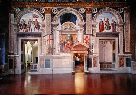 View of the frescoes in the Sala dei Gigli à Ghirlandaio Domenico  (alias Domenico Tommaso Bigordi)