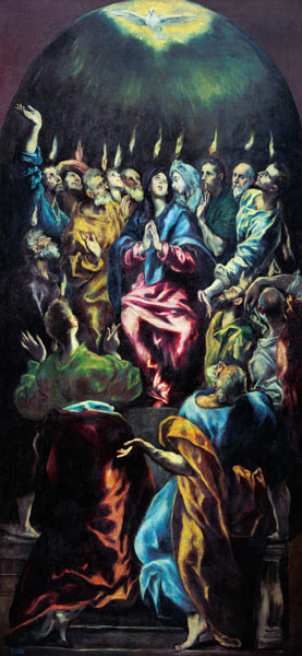 la réception du Saint Esprit (fête de Pentecôte) à El Greco (alias Dominikos Theotokopulos)