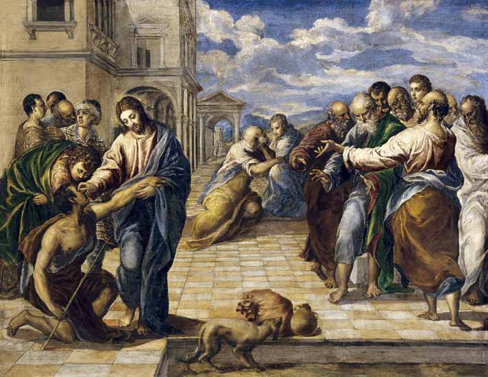 Die Heilung des Blinden à El Greco (alias Dominikos Theotokopulos)
