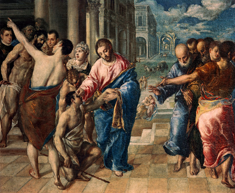 Jesus healing the blind man à El Greco (alias Dominikos Theotokopulos)