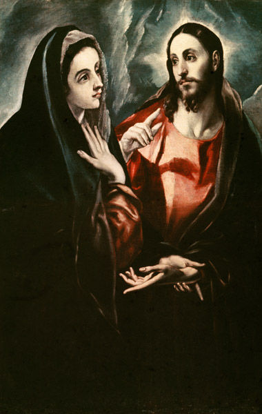Christ bids farewell to Mary à El Greco (alias Dominikos Theotokopulos)