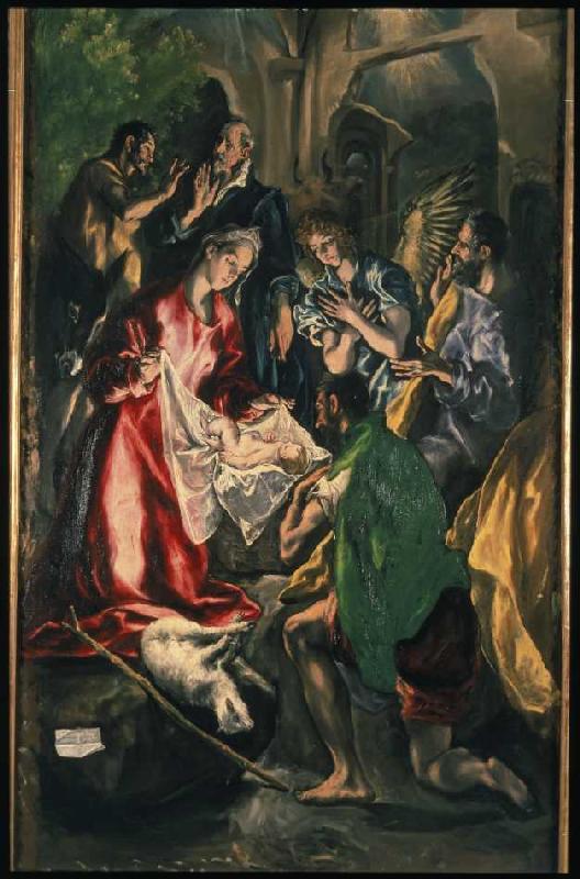 l'adoration des bergers à El Greco (alias Dominikos Theotokopulos)