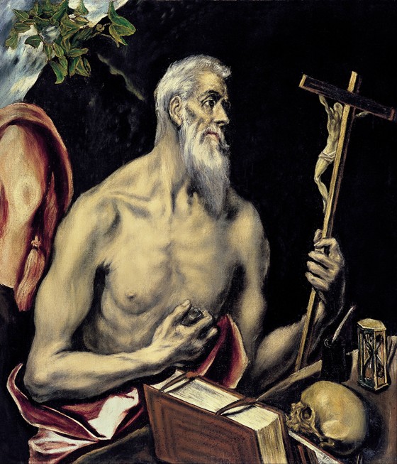 The Repentant Saint Jerome à El Greco (alias Dominikos Theotokopulos)