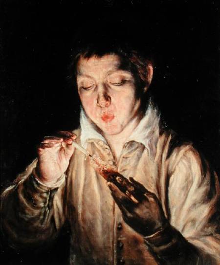 A Child Blowing on an Ember à El Greco (alias Dominikos Theotokopulos)