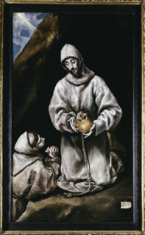 Der heiliger Franziskus meditierend. à El Greco (alias Dominikos Theotokopulos)