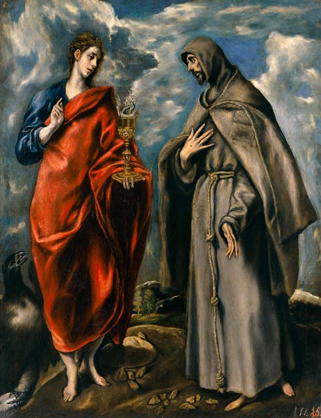 St. John the Evangelist and St. Francis à El Greco (alias Dominikos Theotokopulos)