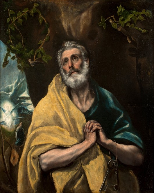 Saint Peter in Tears à El Greco (alias Dominikos Theotokopulos)
