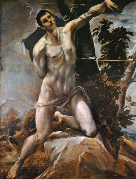 El Greco / St Sebastian / Painting à El Greco (alias Dominikos Theotokopulos)