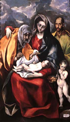 Famille Sainte avec Sainte Anne et le petit Jean le Baptiste. à El Greco (alias Dominikos Theotokopulos)