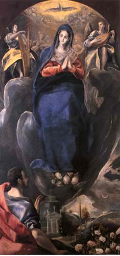 Marie immaculée avec Saint Jean l'évangeliste à El Greco (alias Dominikos Theotokopulos)