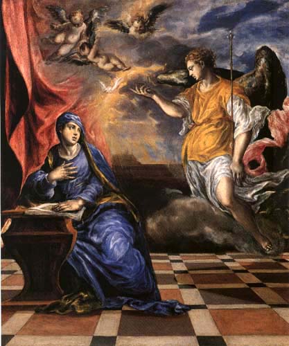 l'annonciation à Marie à El Greco (alias Dominikos Theotokopulos)