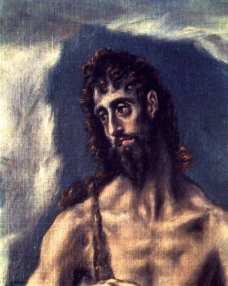 SS. John the Evangelist and John the Baptist, detail of the Baptist à El Greco (alias Dominikos Theotokopulos)