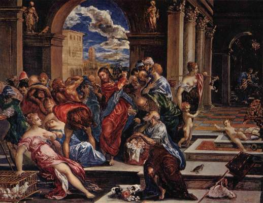 l'expulsion des marchands du temple à El Greco (alias Dominikos Theotokopulos)