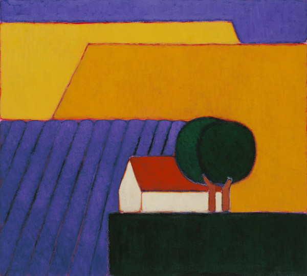 Lavender Field, Provence, 2004 (acrylic on paper)  à Eithne  Donne