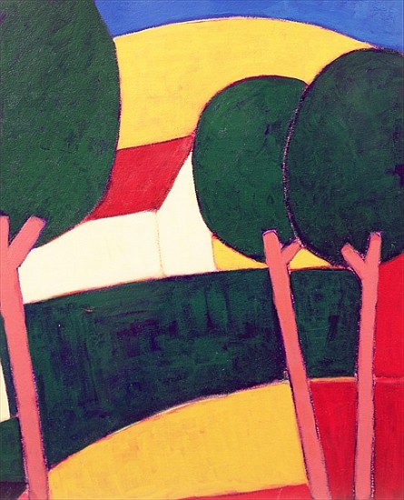 Provencal Paysage, 1997 (acrylic on paper)  à Eithne  Donne