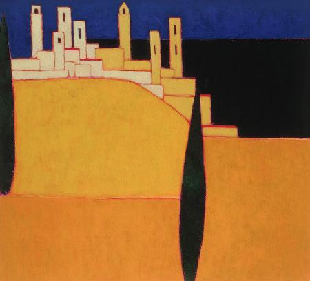 San Gimignano, Tuscany, 2000 (acrylic on canvas) 