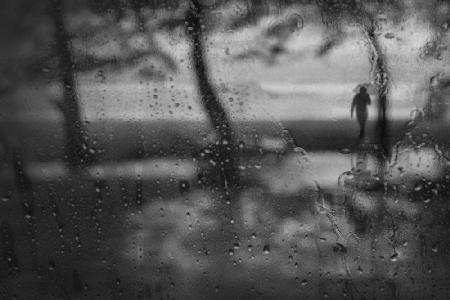 In the silent rain