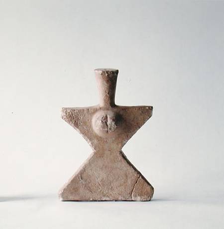 Figurine in an abstracted female form, from Tappeh Hesar, Iran à Elamite