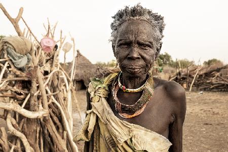 elder woman at a Toposa village