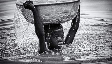 Fulfilling his commitment to provide water home