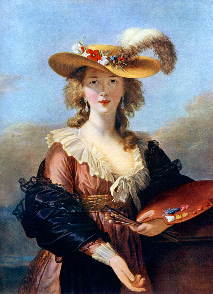Self Portrait in a Straw Hat à Elisabeth Louise Vigee-Lebrun