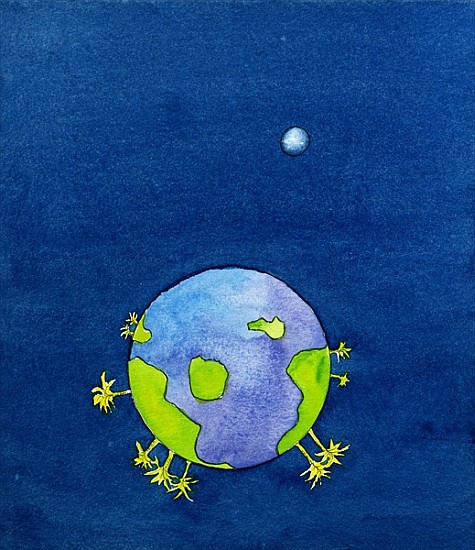God created the earth and continues to care for it (w/c on paper)  à Elizabeth  Wang