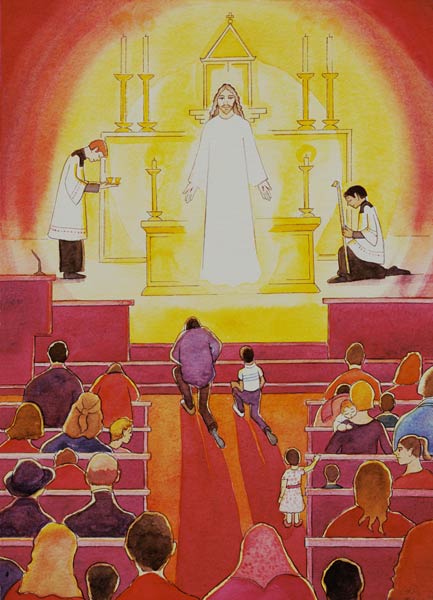 Jesus Christ is truly present in the Blessed Sacrament, 2005 (w/c on paper)  à Elizabeth  Wang