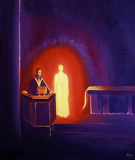 Jesus Christ is present with us when the Scriptures are read, 1994 (oil on panel)  à Elizabeth  Wang