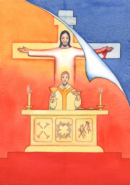 Jesus is Present with us at Mass, praying to the Father on our behalf, for help in our needs, and fo à Elizabeth  Wang