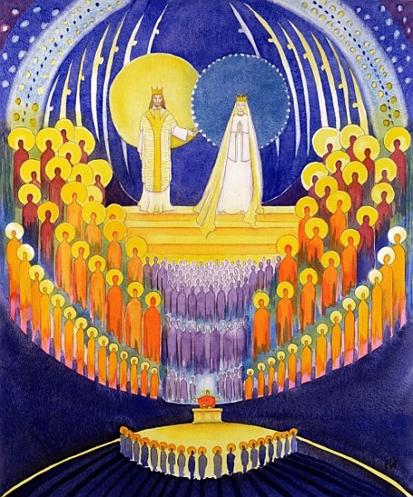 The Coronation of the Virgin Mary and the Glory of all the Saints, 2003 (w/c on paper)  à Elizabeth  Wang