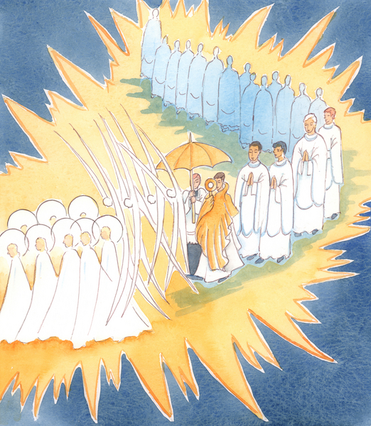 Whenever we honour the Presence of Jesus in the Blessed Sacrament the angels and saints join us in o à Elizabeth  Wang