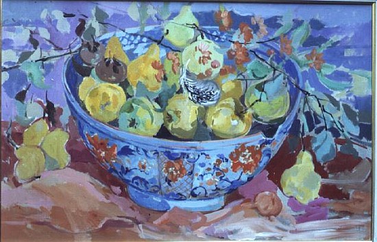 Quinces in a Delft Bowl à Elizabeth Jane  Lloyd