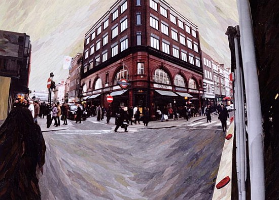 Turn Left for Neal Street, 1998 (paper mosaic collage)  à Ellen  Golla