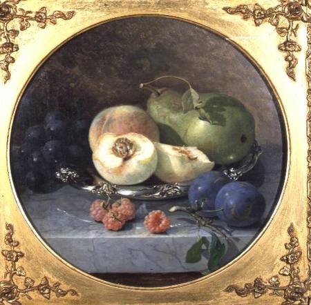 Still Life of Fruit on a Marble Ledge (pair of 63908) à Eloise Harriet Stannard