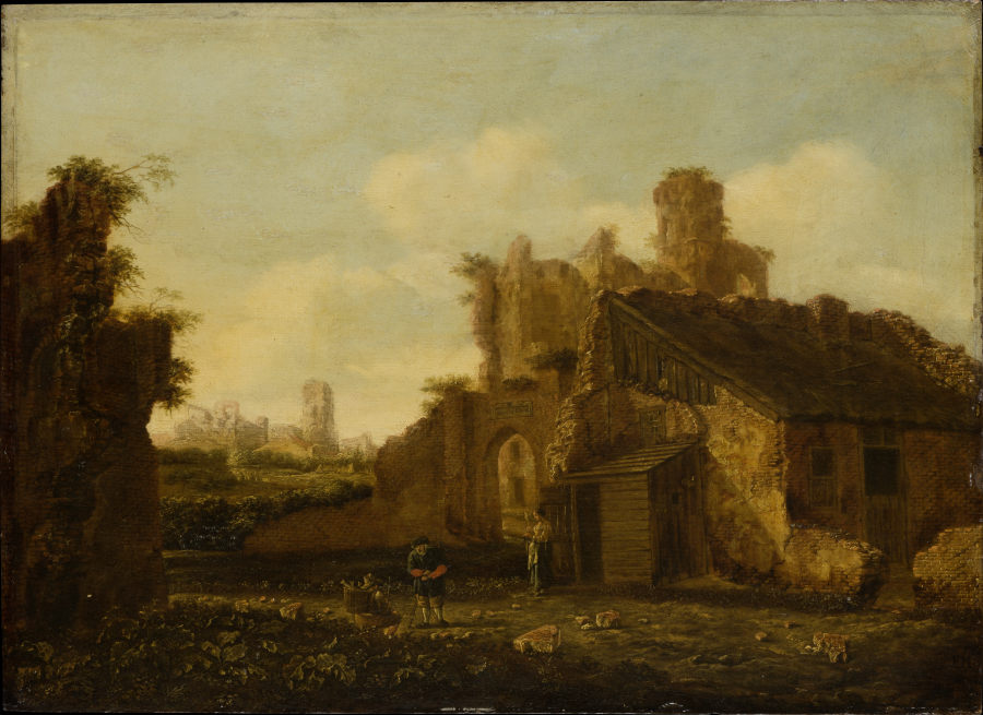 Italian Landscape with Antique Ruins à Emanuel Murant