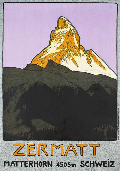 Poster advertising Zermatt, Switzerland à Emil Cardinaux