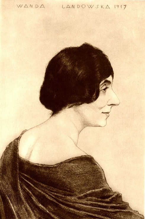 Portrait of Wanda Landowska (1879-1959) à Emil Orlik