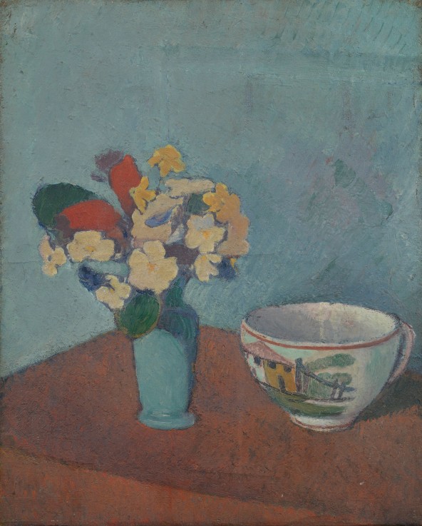 Vase with flowers and cup à Emile Bernard